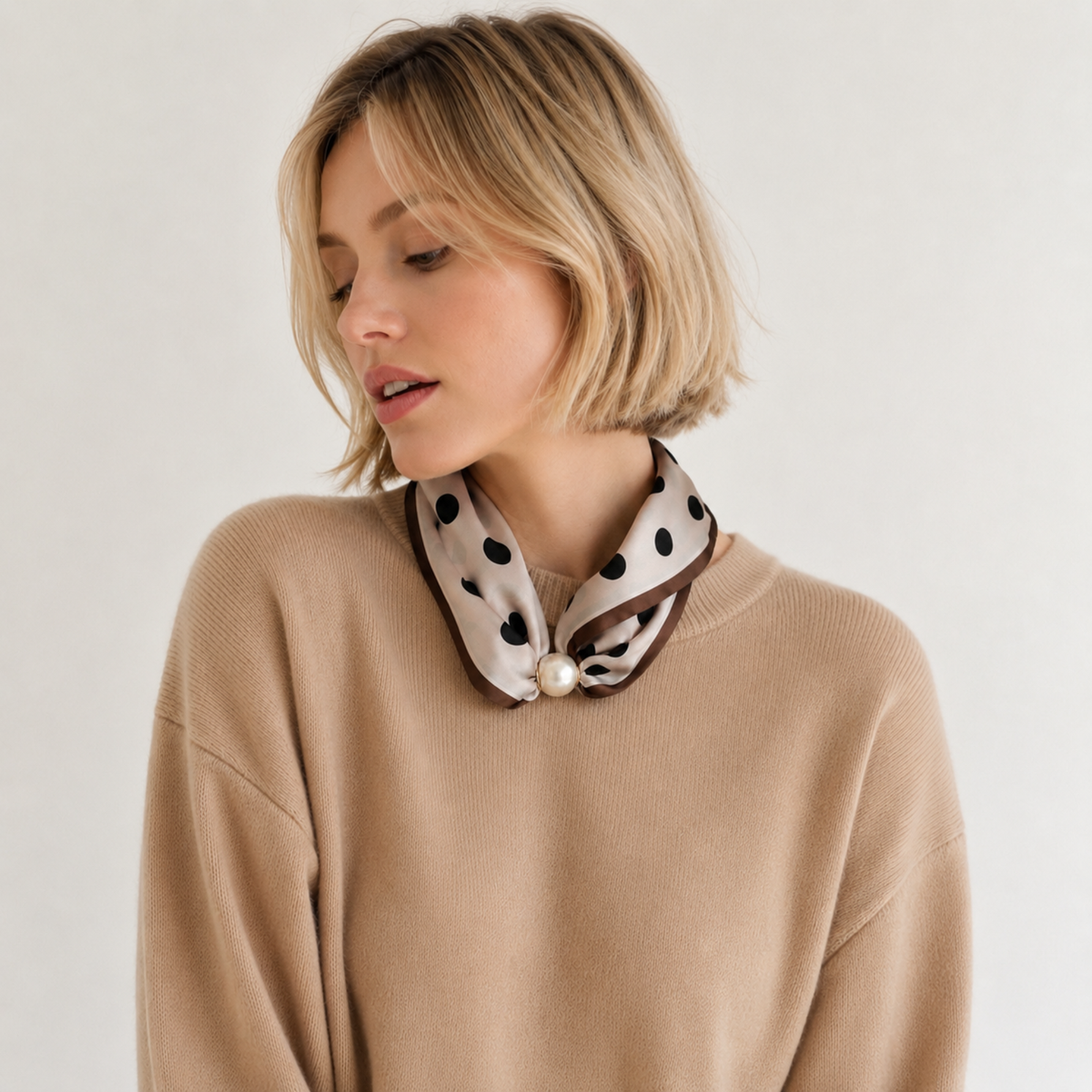 Ellison+Young - Ellison+Young Satin Twilly Scarf Necklace with Jeweled Magnetic Clasp