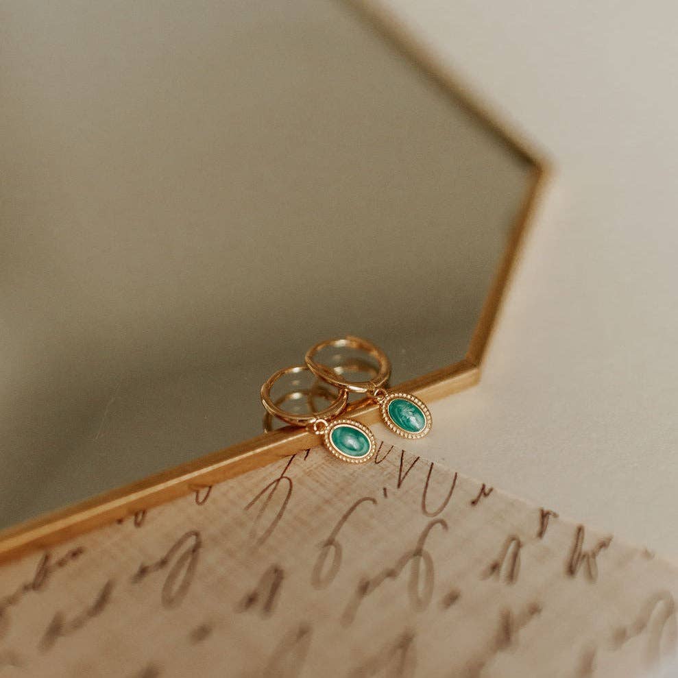 Mauve Jewelry Co. - Riley Turquoise Hoops
