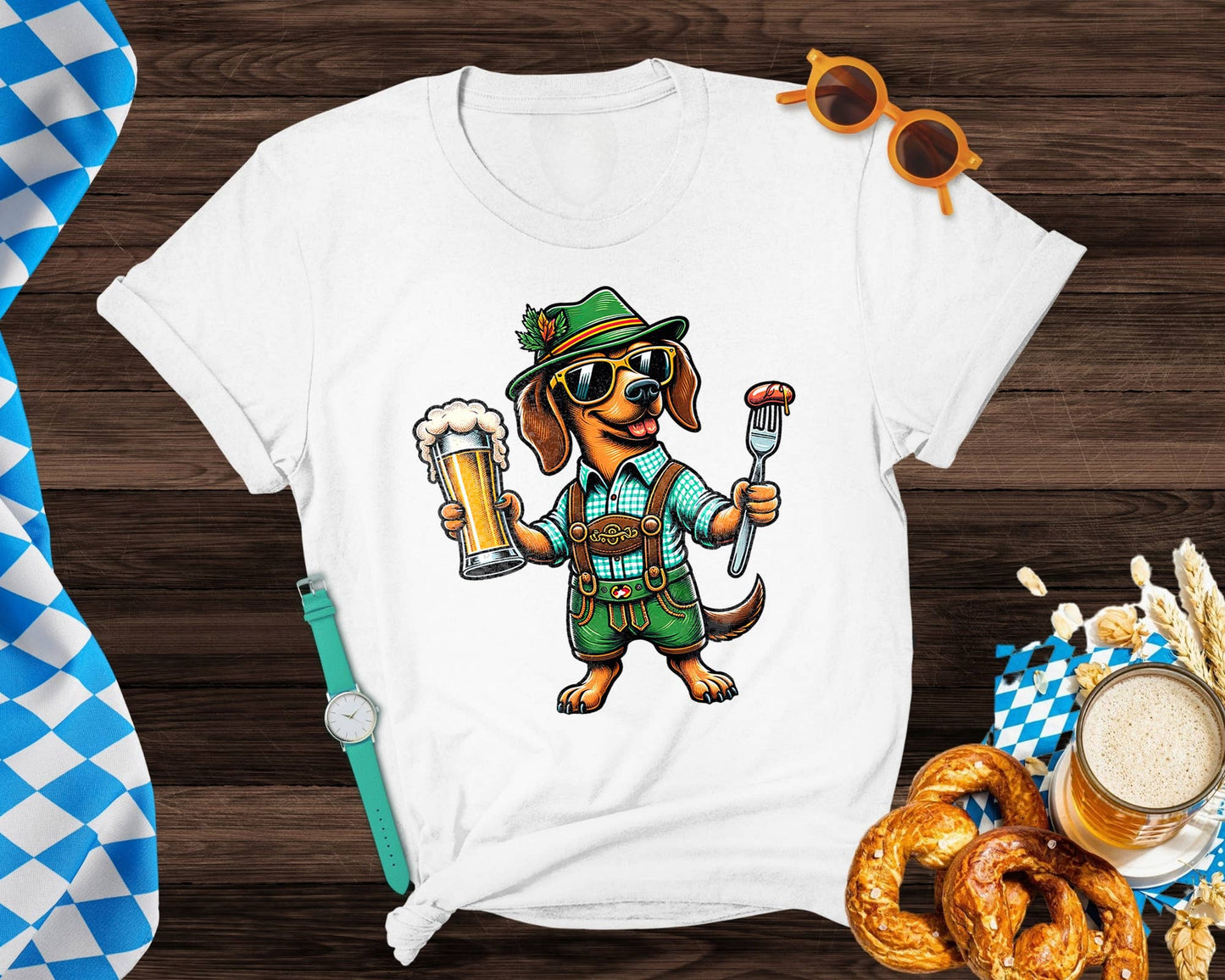 Vivtrek - Oktoberfest Dachshund Lederhose Shirt, Weiner Dog Shirt
