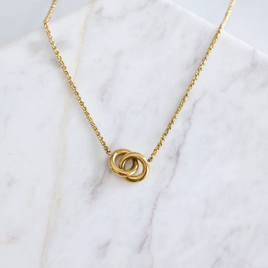 Mesa Blue - Interlock Necklace - Waterproof, PVD
