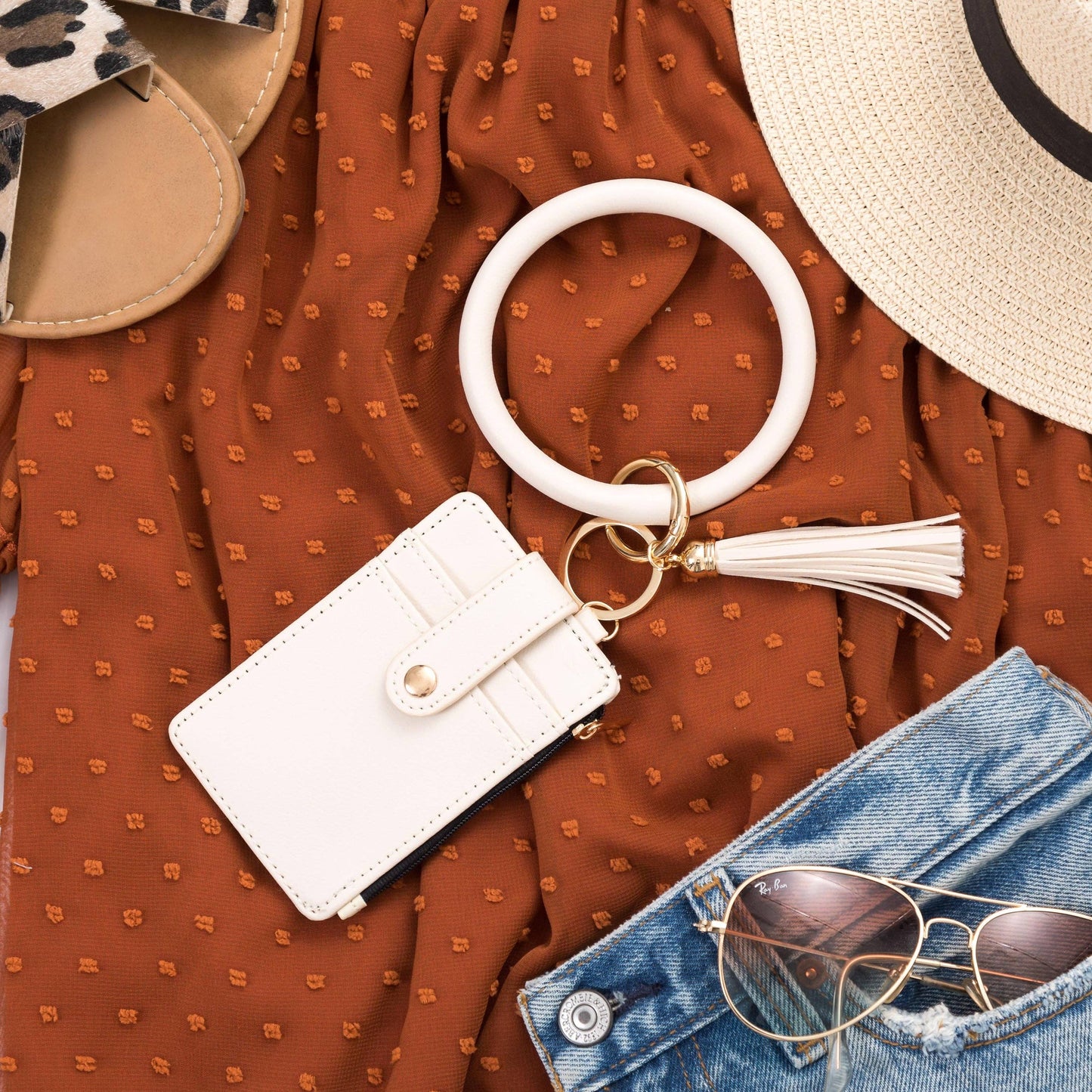 Aili's Corner - Key Ring ID Wallet Zip Bracelet