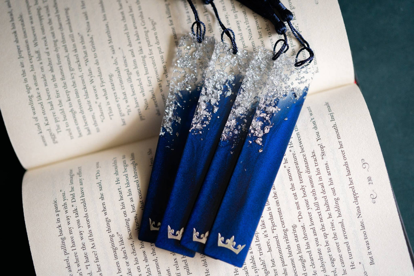 Dège Creative - Blue & Silver Crown Bookmark