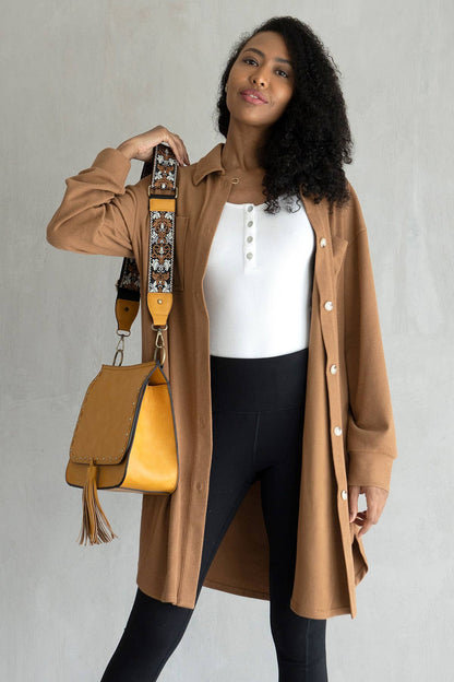 Jen & Co. - SKT2205 Edith Long Shacket with Pockets