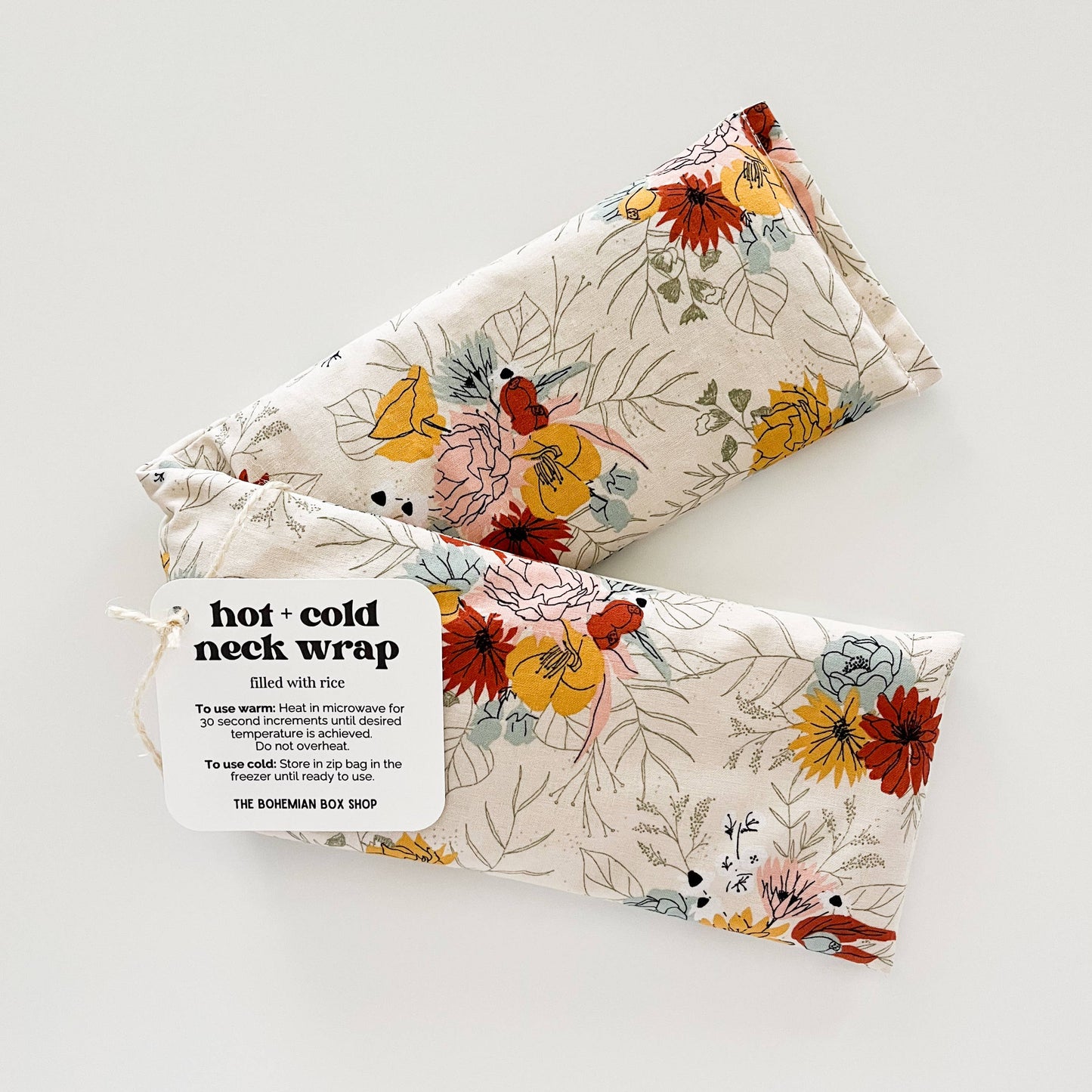 The Bohemian Box Shop - Hot & Cold Therapy Neck Wrap - Ivory Florals
