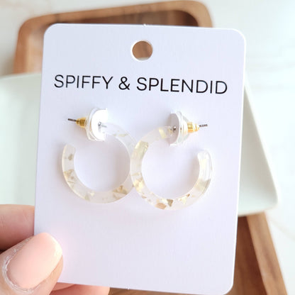 Spiffy & Splendid - Cam Mini Hoops - Gold Flake // Earrings, Gift