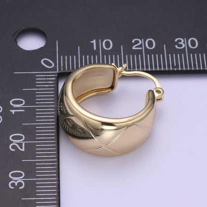 Aim Eternal - 14K Gold Thick Hoops - Gold Thick Hoop Earrings - Chunky Thick Hoops - Light Weight Hoops Dome Earring P-088