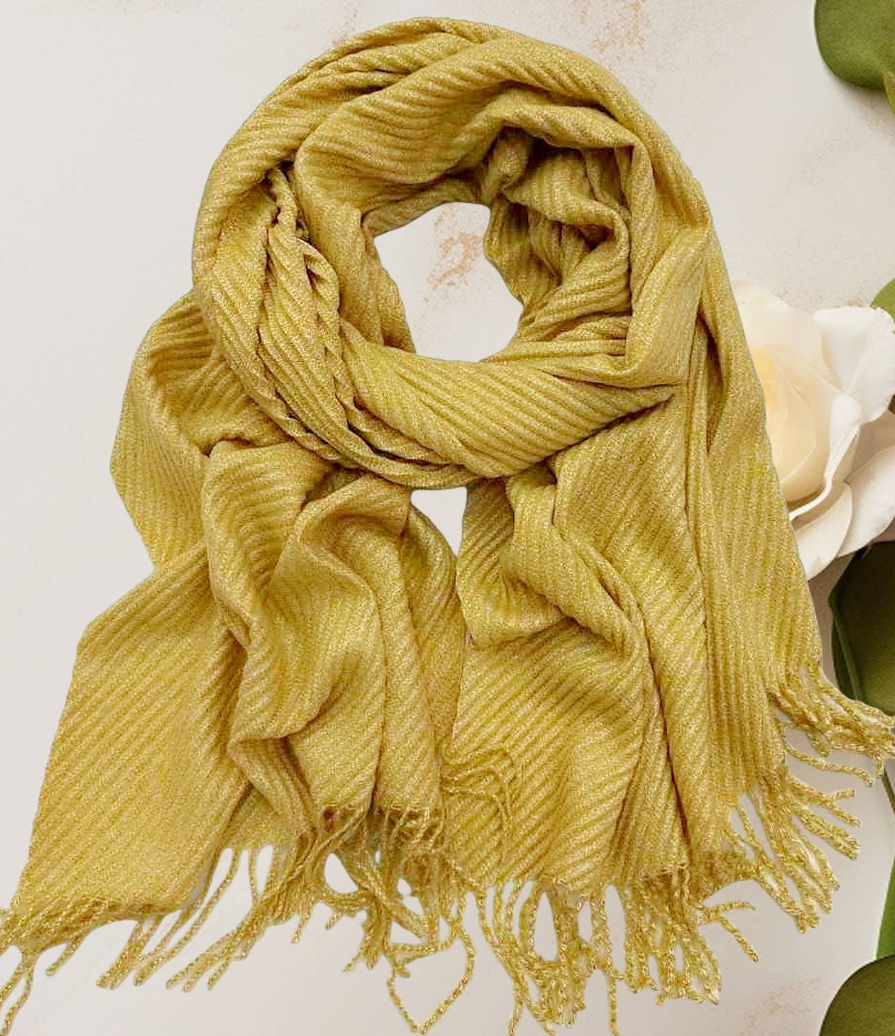 JC Sunny Fashion - JC021031 Luxuriously Soft Herringbone Crinkled Scarf