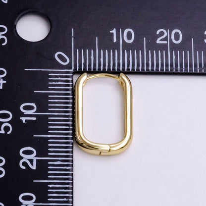 Aim Eternal - 14K Gold Filled 18mm Oblong Minimalist Huggie Hoop Earrings