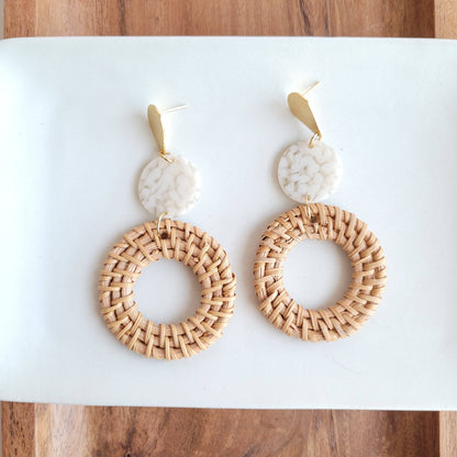 Spiffy & Splendid - Lana Earrings - Dark Rattan // Resort, Jewelry