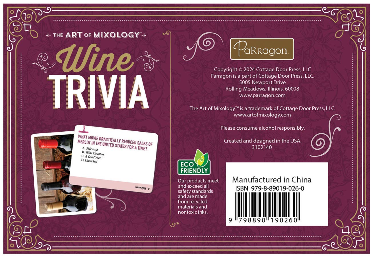 Cottage Door Press - The Art of Mixology Wine Trivia Cards