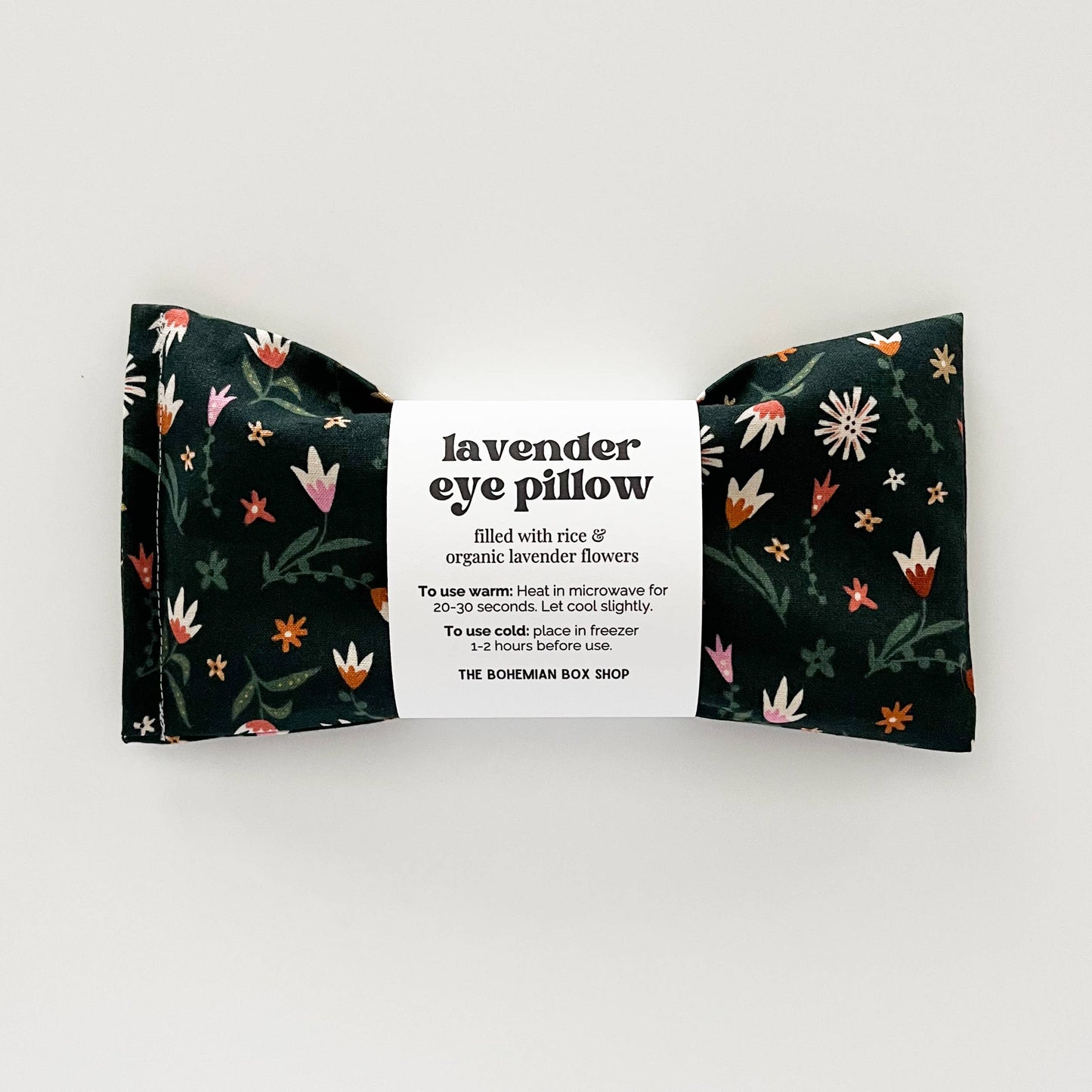 The Bohemian Box Shop - Lavender Eye Pillow - Dark Green Floral