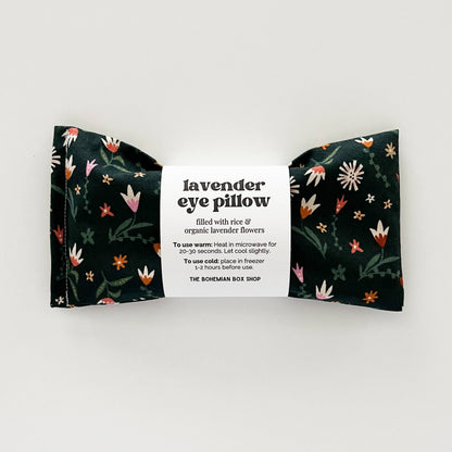 The Bohemian Box Shop - Lavender Eye Pillow - Dark Green Floral