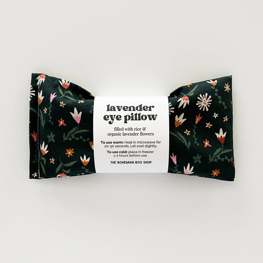 The Bohemian Box Shop - Lavender Eye Pillow - Dark Green Floral