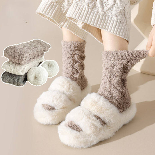 Funkyrel® Atzbranding Limited - Rufia - Solid Color Soft Coral Fleece Socks