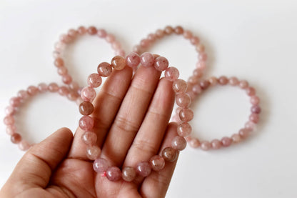 Soothing Crystals - Strawberry Quartz Bracelet (Enhancing and Intuition )
