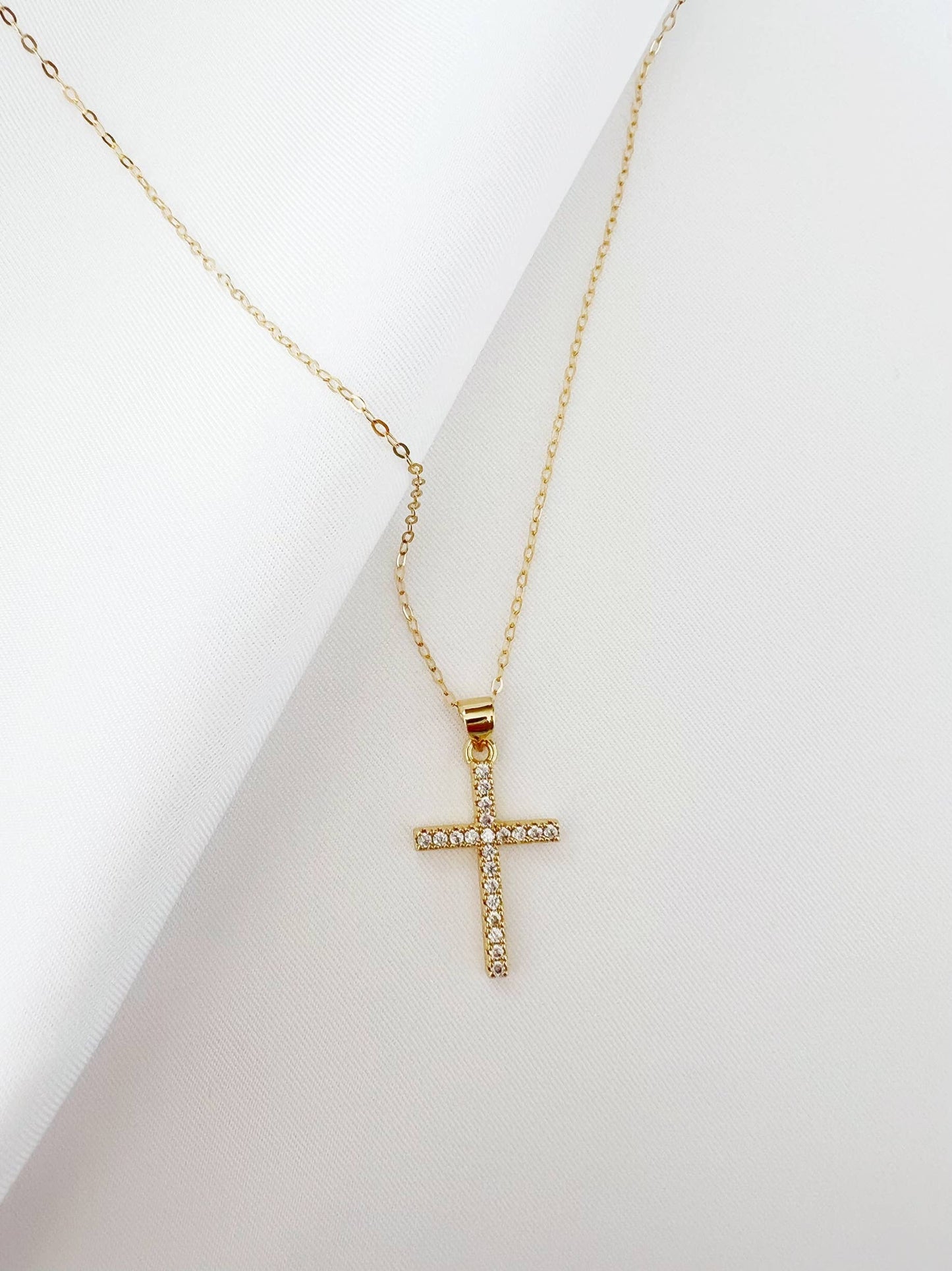 True by Kristy Jewelry - Cross Religious Cz Necklace Gold Filled