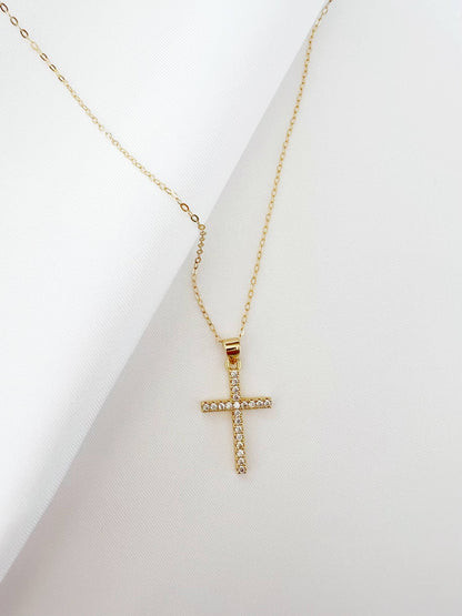 True by Kristy Jewelry - Cross Religious Cz Necklace Gold Filled