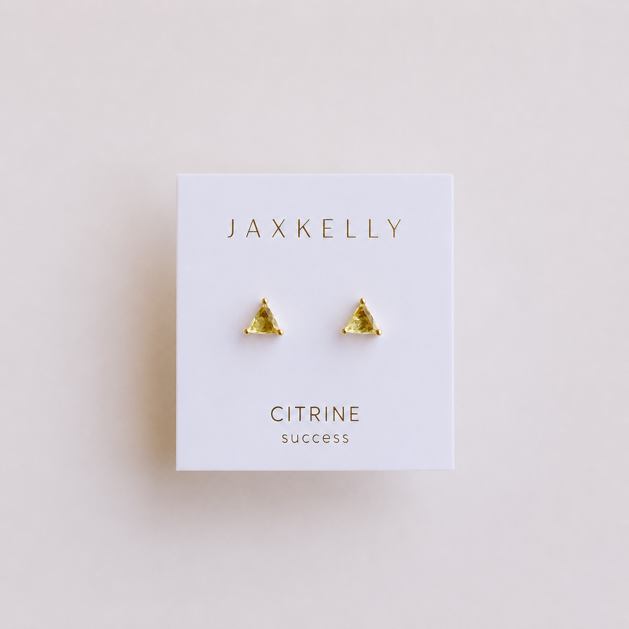 JaxKelly - Mini Energy Gem - Citrine - Gold Earrings