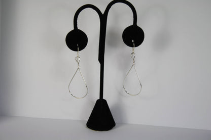 ER395 Ken’s handcrafted jewelry - Sterling Silver Twist/Medium Tear Drop