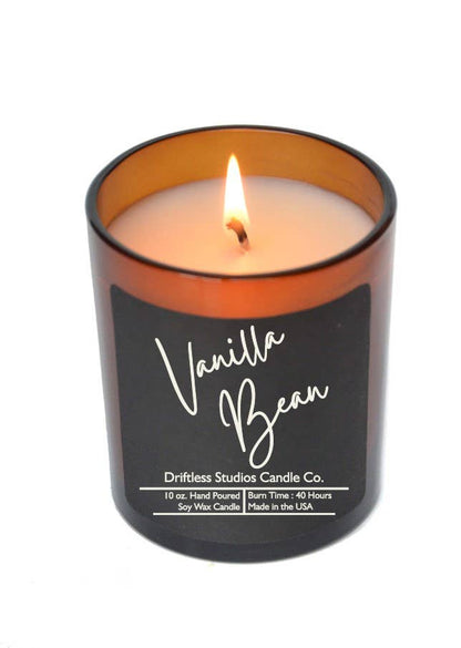 Driftless Studios - Vanilla Bean Soy Candle - 10 oz. Jar With Lid Black Label