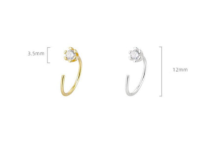 Melange Blanc - 18k gold vermeil E141 huggie hoop earrings, tiny open hoops
