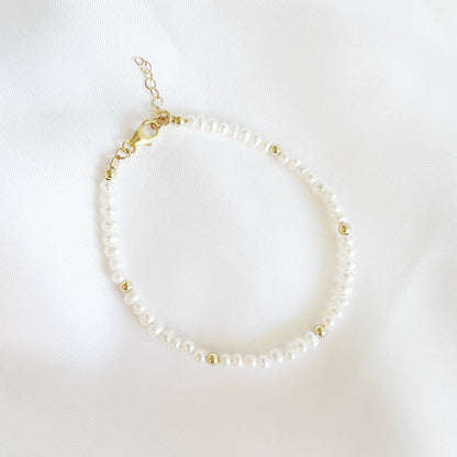 True by Kristy Jewelry - Freshwater Pearl Beaded Gold Filled Bracelet