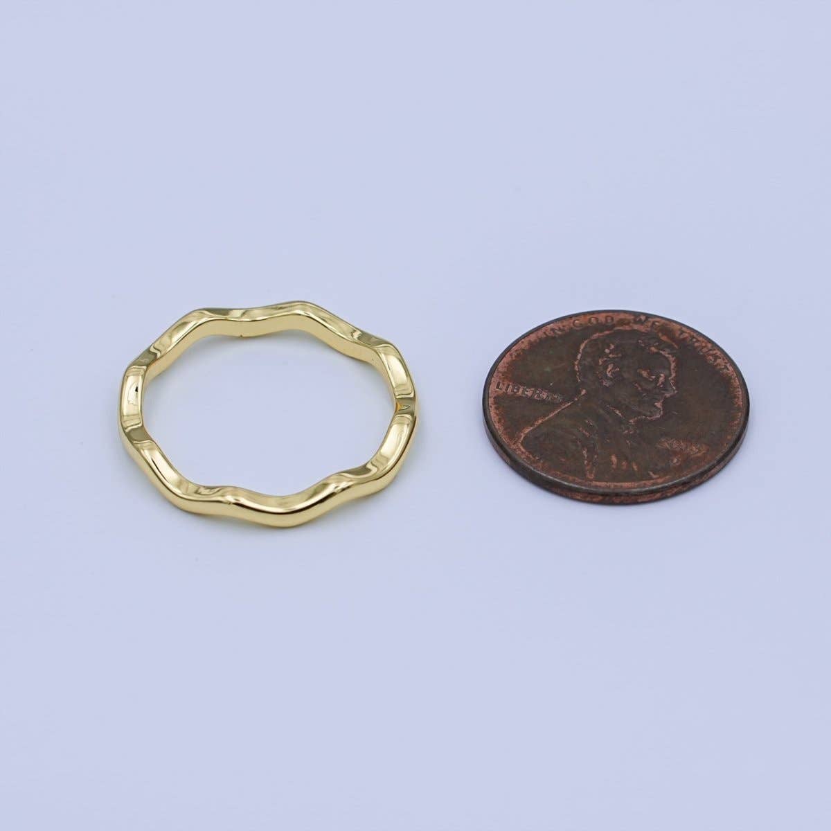 Aim Eternal - 24K Gold Filled Minimalist Wave Band Ring | O850