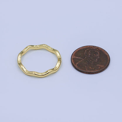 Aim Eternal - 24K Gold Filled Minimalist Wave Band Ring | O850