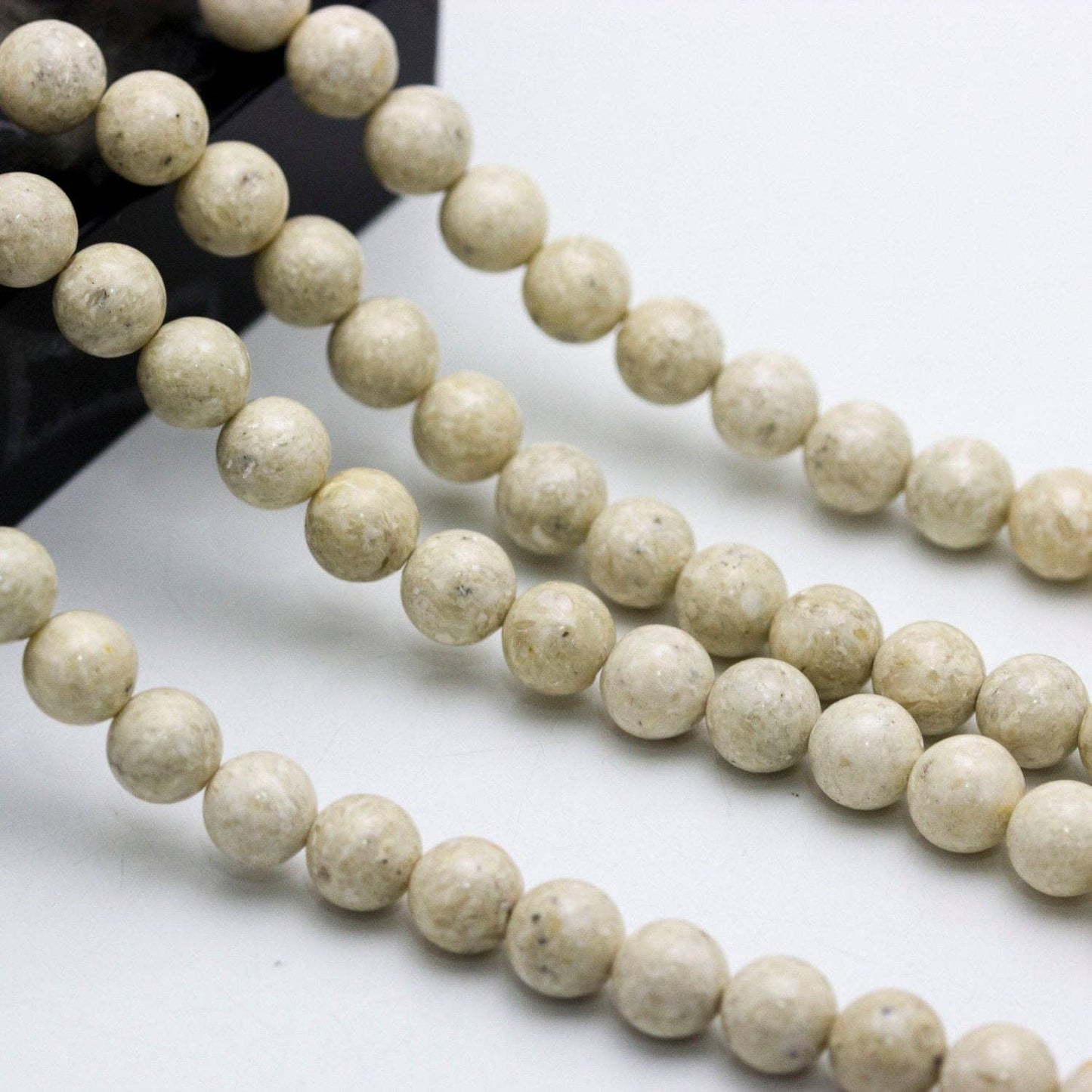 CRCBEADS - Natural River Stone Smooth Round Size 4mm 6mm 8mm 10mm 12mm 15.5" Strand