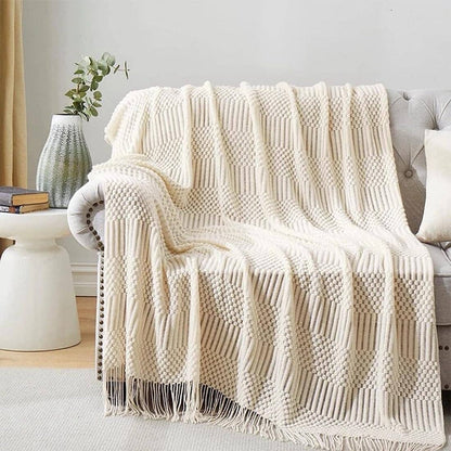 Fennco Styles - Waffle Stripe 50x60 Inch Throw Blanket