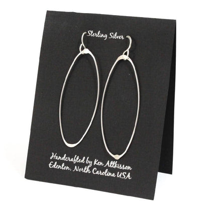 ER292 Ken’s handcrafted jewelry - Sterling Silver Earrings Medium Ovals