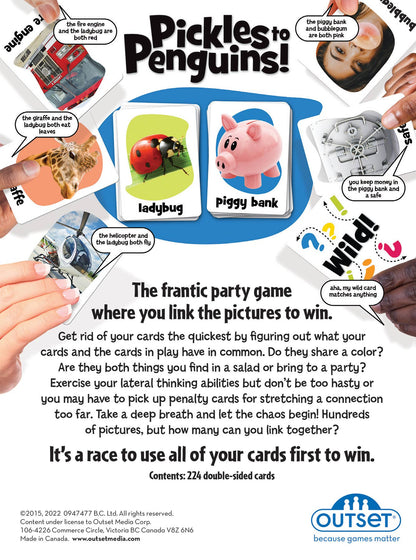 Outset Games and Cobble Hill Puzzles - Pickles to Penguins: Quick Thinking, Picture Linking Mayhem!