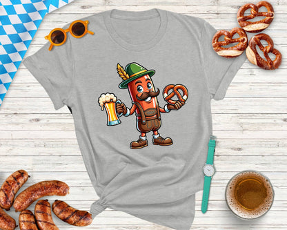 Vivtrek - Funny Sausage Lederhosen Men T-Shirt, Oktoberfest Shirt