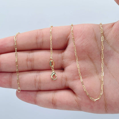 Milie Jewels - 18k Gold Filled 2mm Dainty Paper Clip Chain Necklace for Who