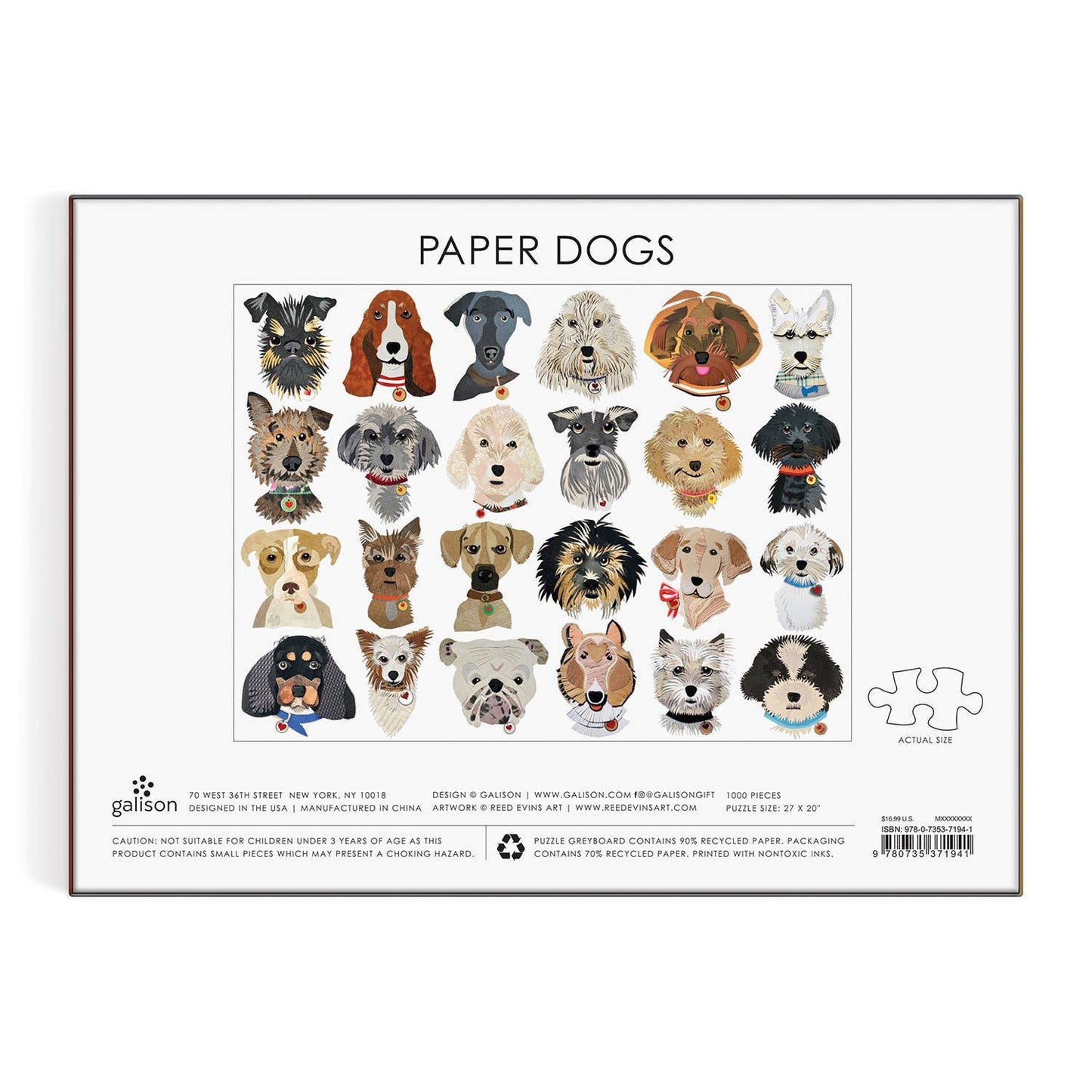Chronicle Books - Paper Dogs 1000 Piece Puzzle