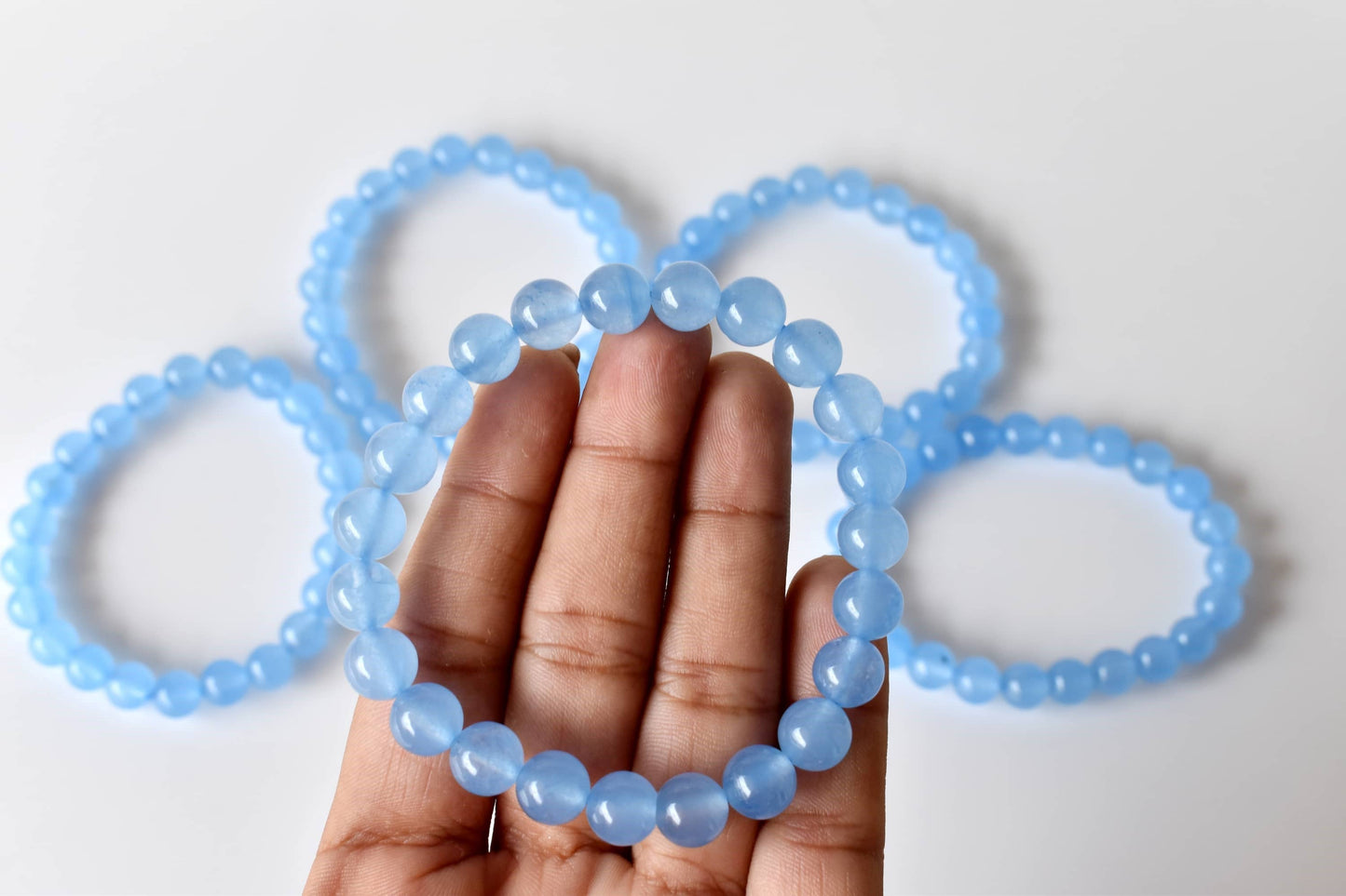 Soothing Crystals - Chalcedony Bracelet (Communication and Peace Of Mind )