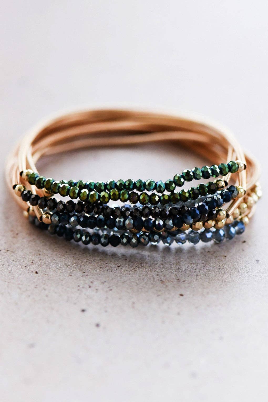 MA101 Mia Accessories - Boho Layered Spring Coil Guitar String Bracelet Set - 6963