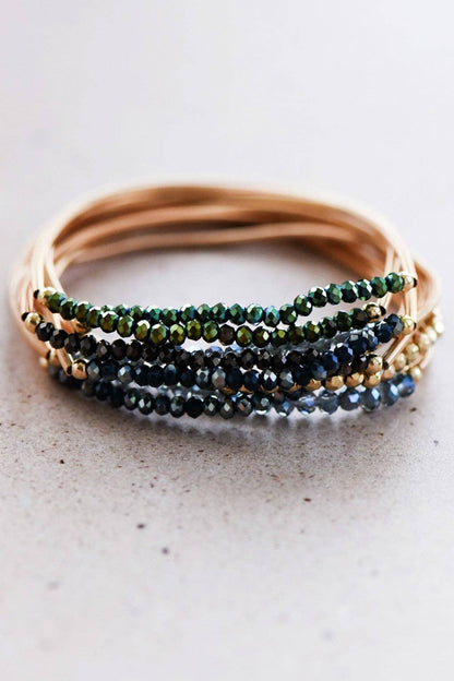 MA101 Mia Accessories - Boho Layered Spring Coil Guitar String Bracelet Set - 6963