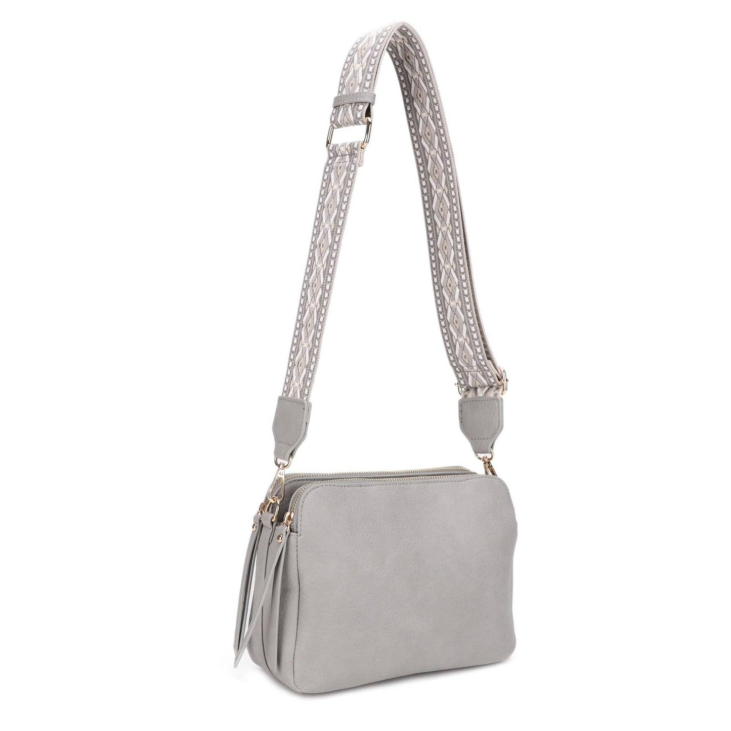MiMi Wholesale - EJ60197 Mila 3 Compartment Crossbody Bag With Guitar Strap