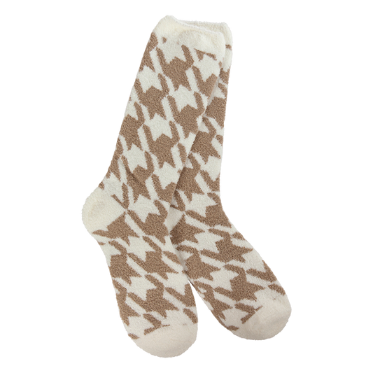 World's Softest® Socks - Cozy Cali Houndstooth Portabello