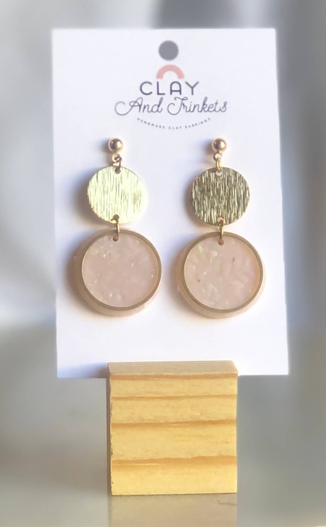 Clay and Trinkets - Tammy Dangles Opalescent/Pink