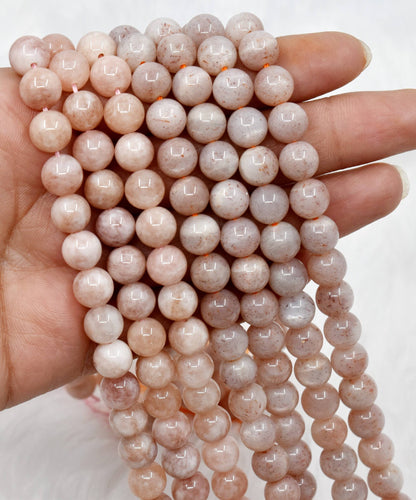 Soothing Crystals - Sunstone Round Beads, 6mm, 8mm,10mm Beads For Necklace