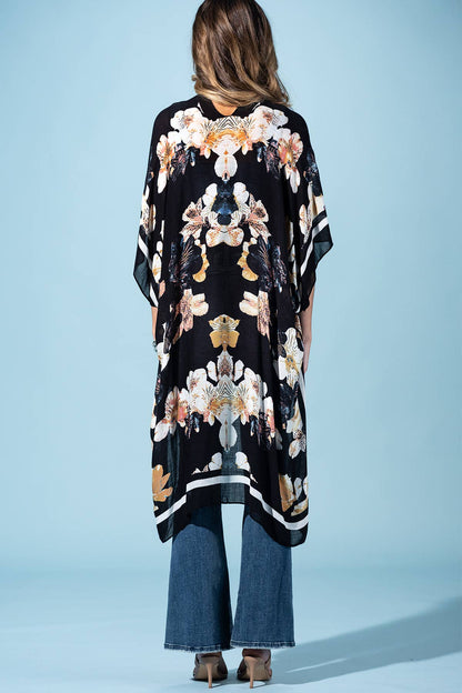 Urbanista - Moonlit Floral Viscose Kimono