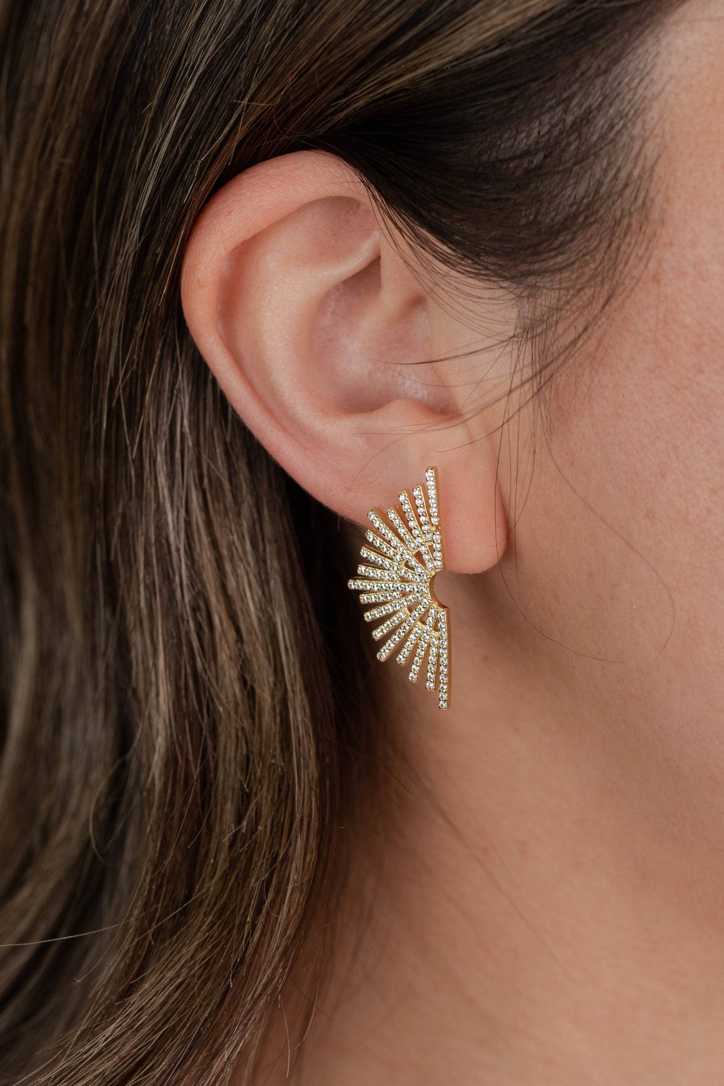 JaxKelly - Celestial - Sunburst - Gold Earrings