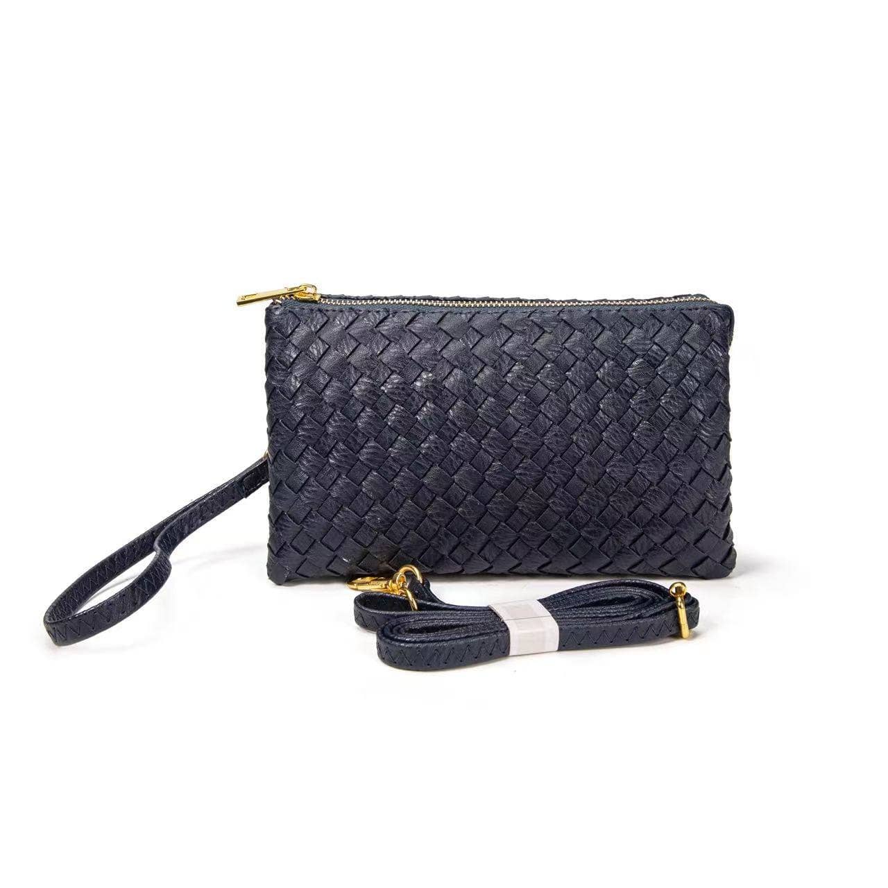 MiMi Wholesale - 7050 Kathy Woven Three Compartment Clutch/Crossbody Bag