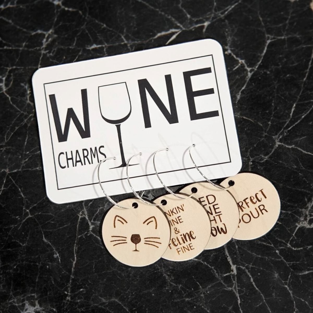 Lou Golden Designs - Cat Wine Charms