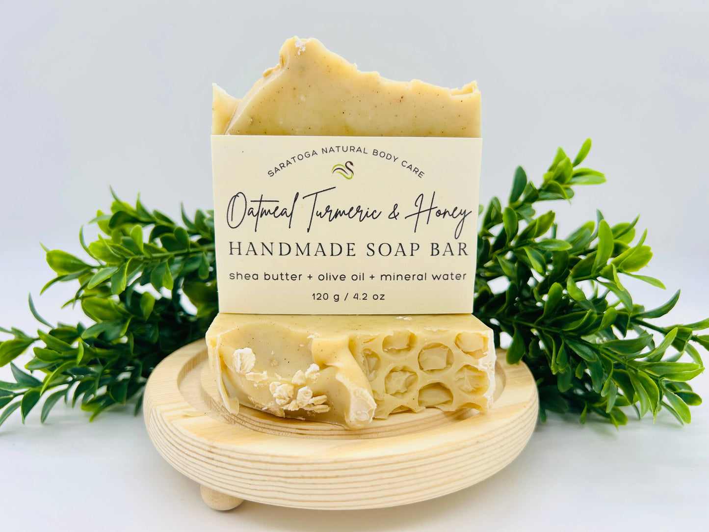SARATOGA NATURAL BODY CARE LLC - Oatmeal Turmeric & Honey Handmade Soap Bar VEGAN