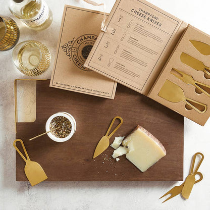 SBD102 Santa Barbara Design Studio by Creative Brands - Champagne Gold Cheese Knives Book Box
