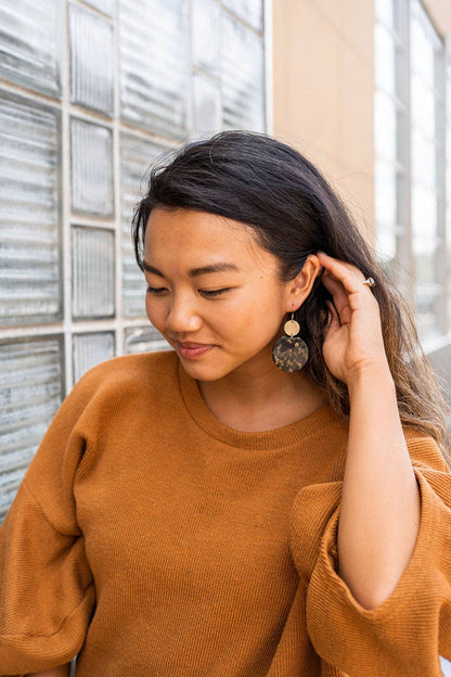 Spiffy & Splendid - Zoey Earrings - Black & Bronze // Jewelry, Gifts