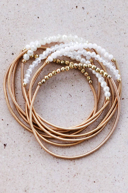 MA101 Mia Accessories - Boho Layered Spring Coil Guitar String Bracelet Set - 6961